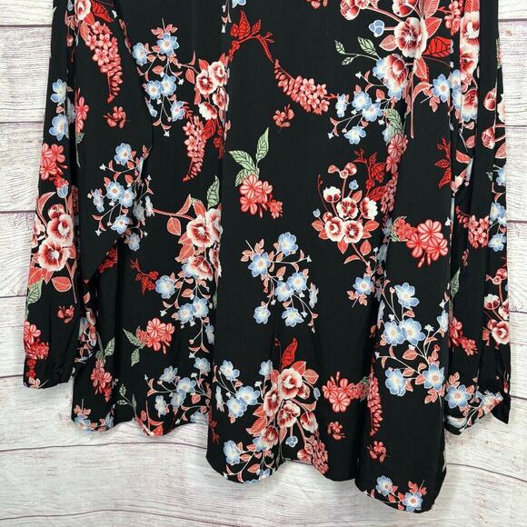 Lane Bryant Long Sleeve Flowy Multicolored Floral Blouse Top Size 26/28 Plus - Picture 5 of 11